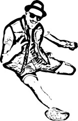 Happy rapper man gesticulate