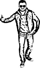 Break dancer guy performing