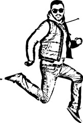 Hip hop dancer jumping