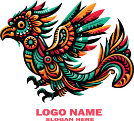 Fototapeta premium Alebrijes logo vector white background .