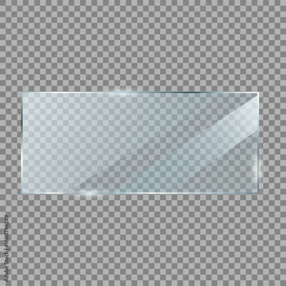 Poster 3d transparent horizontal frosted glass panel interface component designed for clarity smooth displa