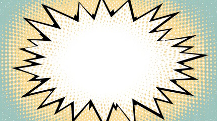 Abstract comic book illustration with halftone effects.
