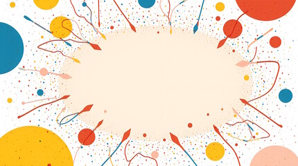 Abstract comic book illustration with halftone effects.
