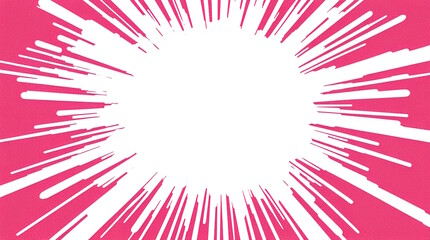 Pink abstract comic book illustration with halftone effects.