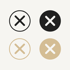 Obraz premium Design a set of four circular X icons