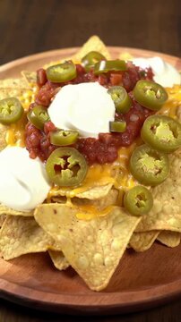 Delicious Nachos with Jalape?os, Salsa, and Sour Cream
