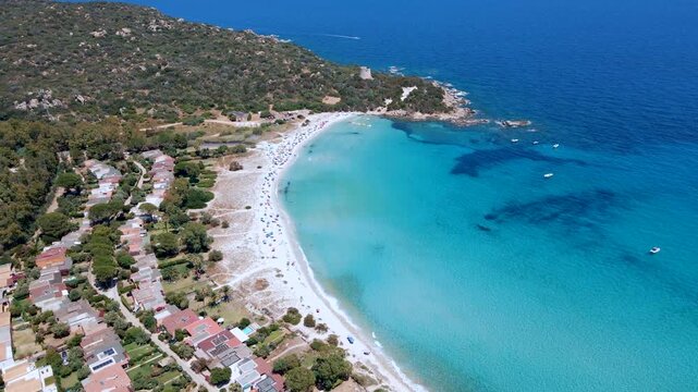 Aerial View Sardinia Cala Pira Beach