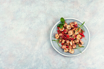 Prawns shrimps roasted