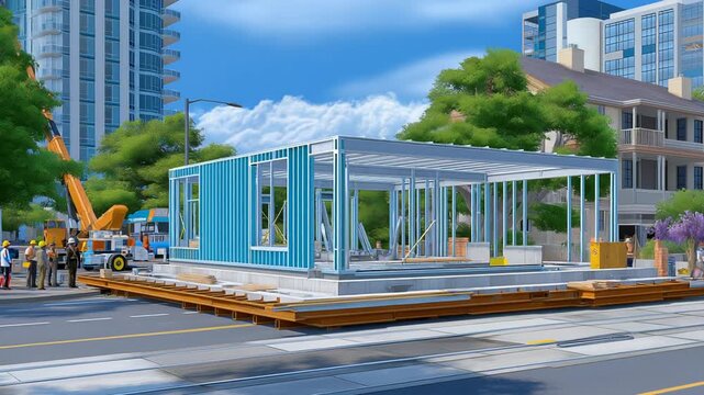 Efficiently constructing a steel-framed bus terminal designed for optimal commuter flow and team collaboration.