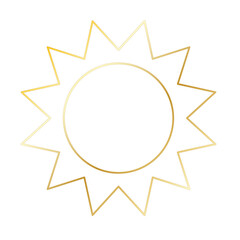 Gold Sun Star Ray Outline Icon. Vintage Wedding Card Invitation Decorative Element Symbol. Astrology Tattoo Style/ Aesthetic Elegant Golden Gradient Star Symbol. 
