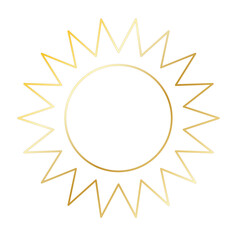 Gold Sun Star Ray Outline Icon. Vintage Wedding Card Invitation Decorative Element Symbol. Astrology Tattoo Style/ Aesthetic Elegant Golden Gradient Star Symbol. 