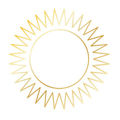 Gold Sun Star Ray Outline Icon. Vintage Wedding Card Invitation Decorative Element Symbol. Astrology Tattoo Style/ Aesthetic Elegant Golden Gradient Star Symbol. 