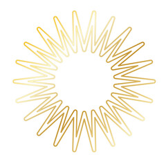 Gold Sun Star Ray Outline Icon. Vintage Wedding Card Invitation Decorative Element Symbol. Astrology Tattoo Style/ Aesthetic Elegant Golden Gradient Star Symbol. 