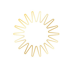 Gold Sun Star Ray Outline Icon. Vintage Wedding Card Invitation Decorative Element Symbol. Astrology Tattoo Style/ Aesthetic Elegant Golden Gradient Star Symbol. 