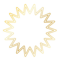 Gold Sun Star Ray Outline Icon. Vintage Wedding Card Invitation Decorative Element Symbol. Astrology Tattoo Style/ Aesthetic Elegant Golden Gradient Star Symbol. 