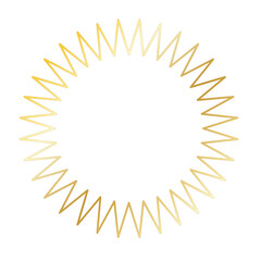 Gold Sun Star Ray Outline Icon. Vintage Wedding Card Invitation Decorative Element Symbol. Astrology Tattoo Style/ Aesthetic Elegant Golden Gradient Star Symbol. 