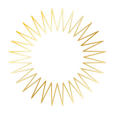 Gold Sun Star Ray Outline Icon. Vintage Wedding Card Invitation Decorative Element Symbol. Astrology Tattoo Style/ Aesthetic Elegant Golden Gradient Star Symbol. 