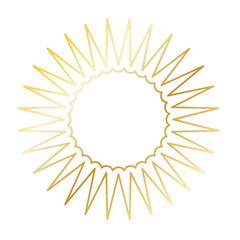 Gold Sun Star Ray Outline Icon. Vintage Wedding Card Invitation Decorative Element Symbol. Astrology Tattoo Style/ Aesthetic Elegant Golden Gradient Star Symbol. 
