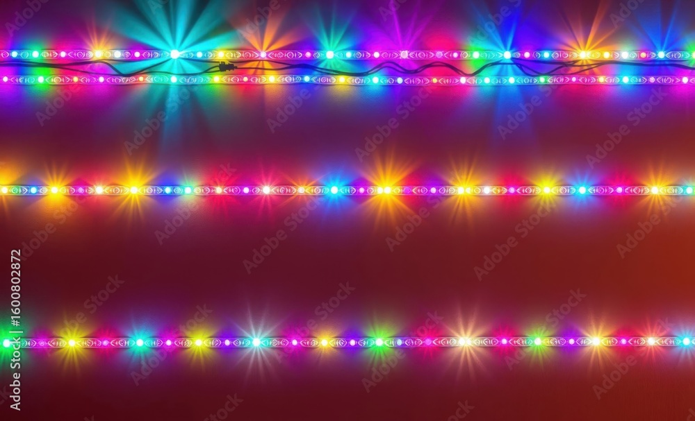 Poster a colorful array of brilliantly shining lights adorns a wall creating a vibrant and lively scene the