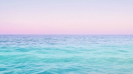 Fototapeta premium Serene ocean view with pastel sky, calming seascape with gradient colors and gentle waves