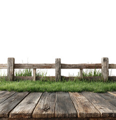 Naklejka premium Rustic wooden fence and planks