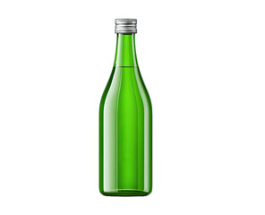 Green glass bottle with metal cap