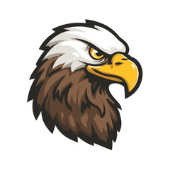 Obraz premium Bold eagle head design showcasing strength and majesty against a simple background