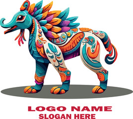 Alebrijes logo vector white background .