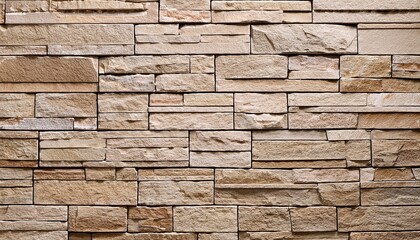 Fototapeta premium beige stone wall texture building material stone veneer