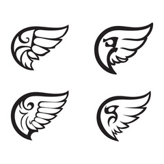 Elegant vector wings set with a dove of peace symbol, perfect for angel or eagle design illustrations representing freedom and nature