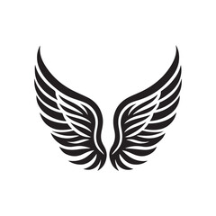 Fototapeta premium Wings tattoo design with a tribal eagle and angel feather illustration, symbolizing freedom and love