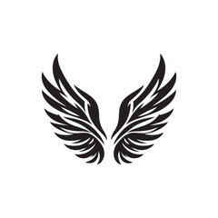 Obraz premium Eagle wings vector design featuring a flying bird silhouette, perfect for a powerful logo or tattoo