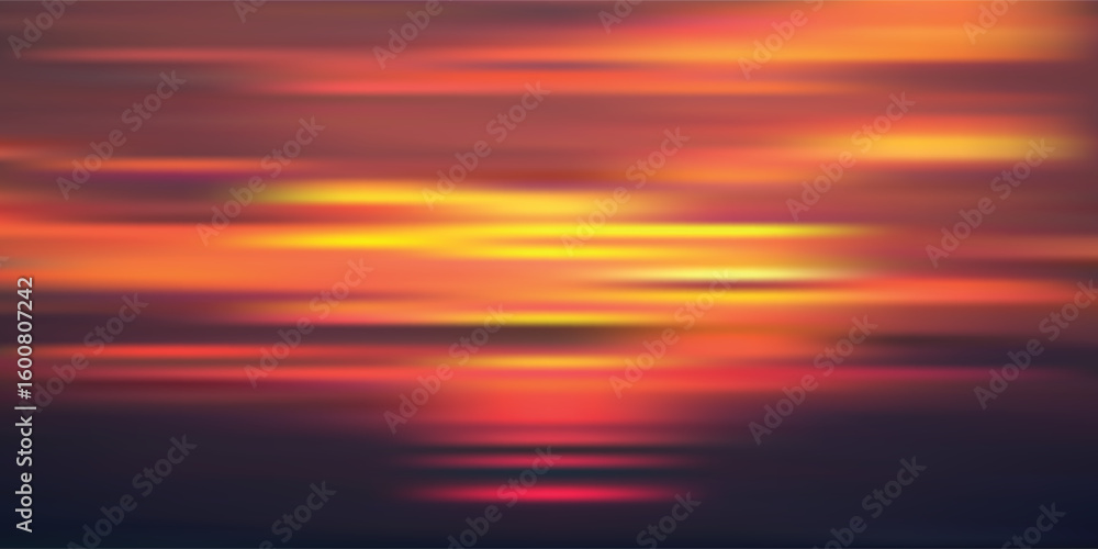 Aufkleber abstract blurred sunset vector background. smooth gradient illustration with horizontal color streak