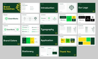 Naklejka na ściany i meble brand guide template Comprehensive Vector Brand Guidelines Template Editable Brand Identity Kit with Typography, Color Palette, Logo Usage, and Layout Grid brand manual vector template