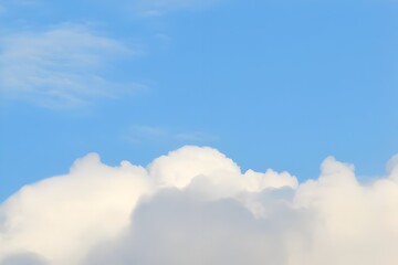 Fluffy white clouds against a bright blue sky