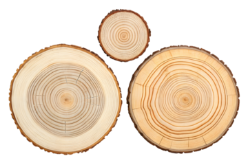 Sliced wooden blank isolated on white or transparent background