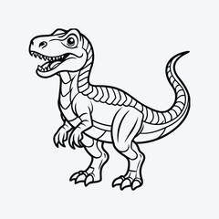 Fototapeta premium Vector art of a black and white line drawing of a cartoon