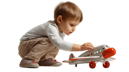 Child Playing with Toy Airplane Imagination