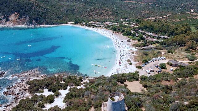 Aerial View Sardinia Cala Pira Beach