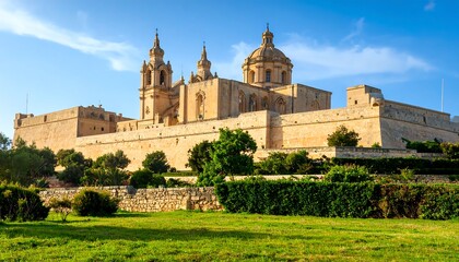 Fototapeta premium Ancient stone church and fortress