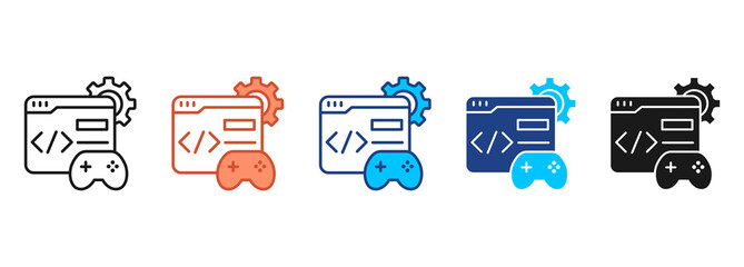 Game Development Icon Set Multiple Style Collection