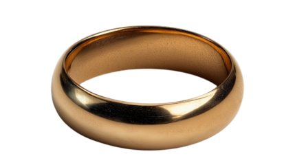Classic Gold Ring on a Transparent Background