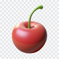 3D Cherry on Top PNG | Dessert Garnish, Sweet Decoration & Cute Food Symbol