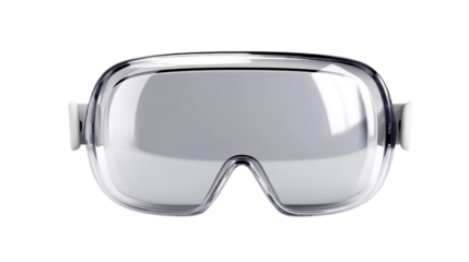 Clear VR Headset with Sleek White Accents Design