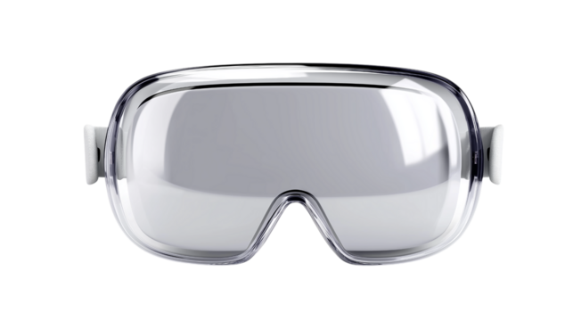 Clear VR Headset with Sleek White Accents Design