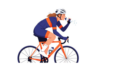 Obraz premium Female cyclist hydration during outdoor training, sports performance and wellness, health and fitness focused visual representation of endurance and