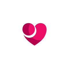 Heart Embrace Baby Logo.  Minimalist Love and Care Symbol