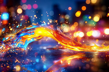 Abstract sparks raining down like sweat in intense dynamic motion with vibrant energy and high-octane visual effects