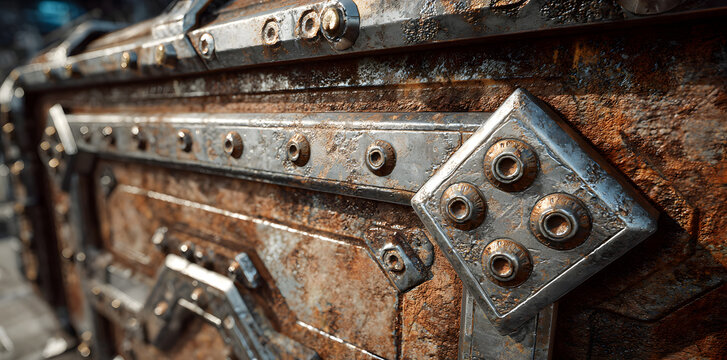 Metal background texture. Steel industrial surface. Rusted metal design. Dirty and scratched panel. Metallic industrial backdrop. Stained stainless steel. Game-inspired metal texture. Military-style