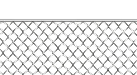 Fototapeta premium Monochrome rhombic chain-link fence detail presenting a visual representation of a patterned security barrier with geometric precision and